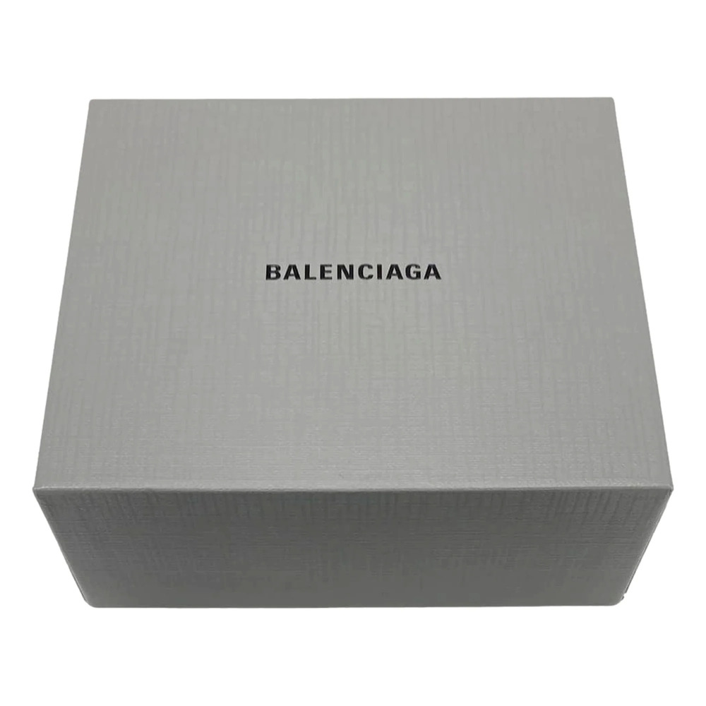 Balenciaga Smooth Calfskin Leather Zip Around Coin Case Wallet Gray Silver - Picture 4 of 5